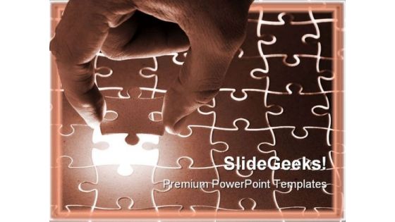 Holding Puzzle Piece Metaphor PowerPoint Templates And PowerPoint Backgrounds 0711