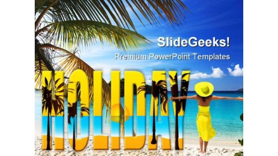 Holiday Beach PowerPoint Templates And PowerPoint Backgrounds 0811