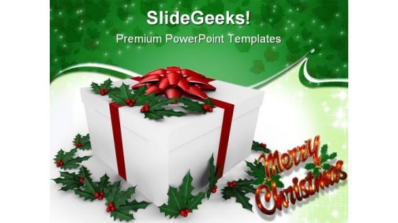 Holiday Gift Christmas PowerPoint Backgrounds And Templates 0111