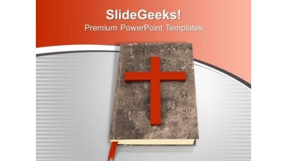 Holy Bible And A Cross Ancient Guidance PowerPoint Templates Ppt Backgrounds For Slides 1212