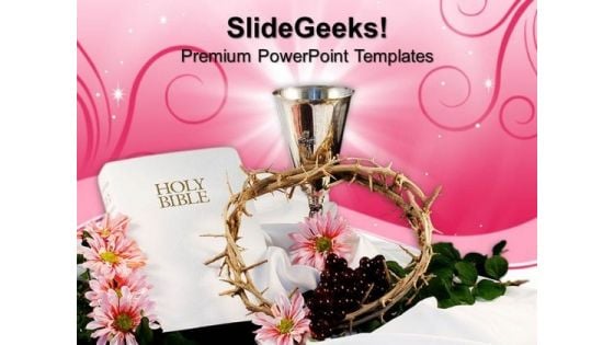 Holy Bible With Crown Christian PowerPoint Templates And PowerPoint Themes 0812