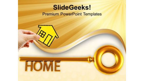 Home Key Real Estate Security PowerPoint Templates Ppt Backgrounds For Slides 0213