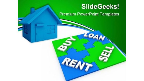 Home Puzzle Buy And Sell Real Estate PowerPoint Templates And PowerPoint Backgrounds 0411