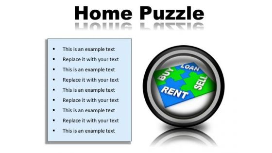 Home Puzzle Real Estate PowerPoint Presentation Slides Cc