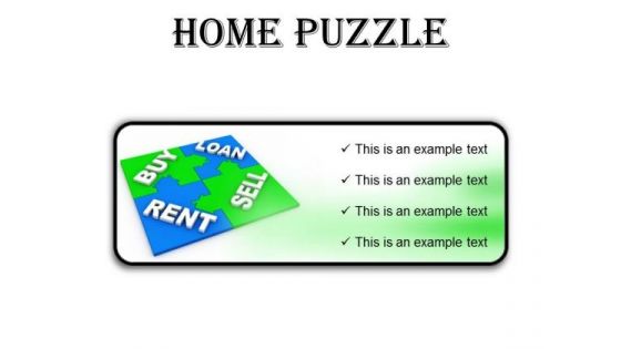 Home Puzzle Real Estate PowerPoint Presentation Slides R