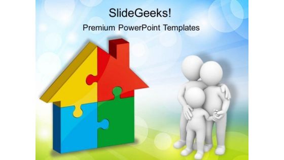 Home Puzzle Real Estate PowerPoint Templates And PowerPoint Themes 0212