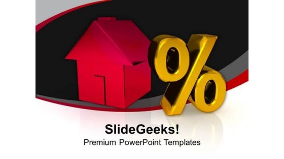 Home With Percent Growth Real Estate PowerPoint Templates Ppt Backgrounds For Slides 0213