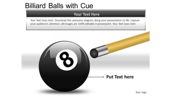 Horizontal Billiard Balls With Cue PowerPoint Slides And Ppt Diagram Templates