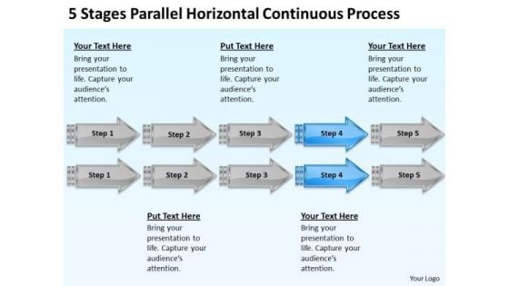 Horizontal Continuous Process Business Plans For Small PowerPoint Templates