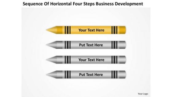 Horizontal Four Steps Business Development Ppt Basic Plan Outline PowerPoint Slides