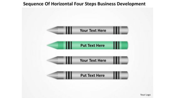 Horizontal Four Steps Business Development Ppt Plan For PowerPoint Templates