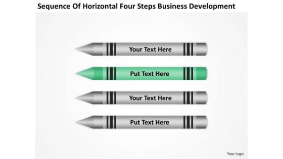 Horizontal Four Steps Business Development Ppt Plan For PowerPoint Templates