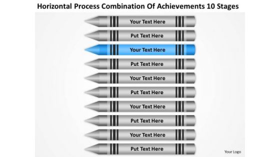 Horizontal Process Combination Of Acheivements 10 Stages Ppt Business Ideas PowerPoint Slides