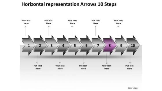 Horizontal Representation Arrows 10 Steps Business Vision Office Stencils PowerPoint Slides Horizontal Representation Arrows 10 Steps Business Vision Office Stencils PowerPoint Slides