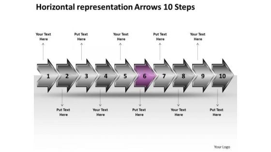 Horizontal Representation Arrows 10 Steps Program Flowchart PowerPoint Slides Horizontal Representation Arrows 10 Steps Program Flowchart PowerPoint Slides