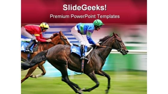 Horse Racing Competition Game PowerPoint Templates And PowerPoint Backgrounds 0711