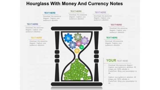 Hourglass With Money And Currency Notes PowerPoint Templates