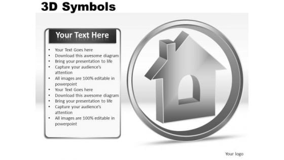 House 3d Symbols PowerPoint Slides And Ppt Diagram Templates