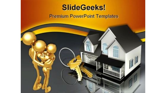 House And Keys Security PowerPoint Backgrounds And Templates 1210