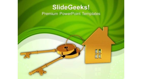 House Connected With Keys Real Estate PowerPoint Templates Ppt Backgrounds For Slides 0113