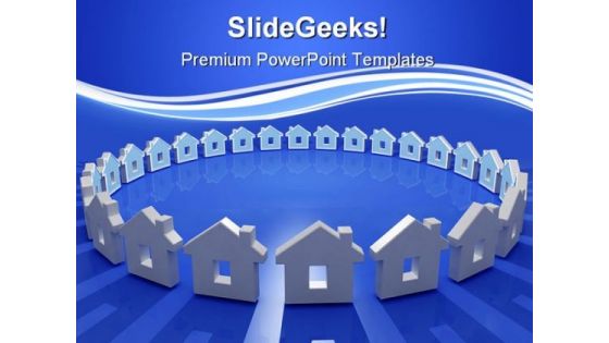 House In Circle Real Estate PowerPoint Templates And PowerPoint Backgrounds 0611