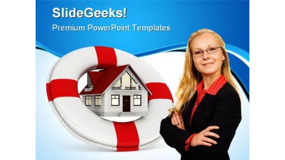 House Insurance Real Estate PowerPoint Templates And PowerPoint Backgrounds 0511