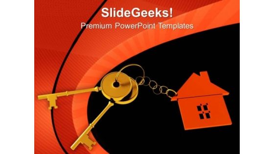 House Locked With Key Security PowerPoint Templates Ppt Backgrounds For Slides 0213