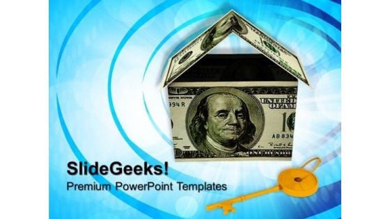 House Made Of Dollars Golden Key Security PowerPoint Templates And PowerPoint Themes 1112 House Made Of Dollars Golden Key Security PowerPoint Templates And PowerPoint Themes 1112