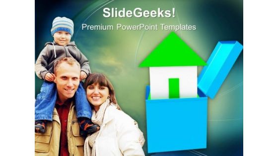 House Out Of Gift Box Family PowerPoint Templates Ppt Backgrounds For Slides 0213