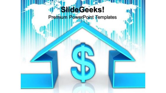 House With Dollar Sign Real Estate PowerPoint Templates And PowerPoint Themes 0812