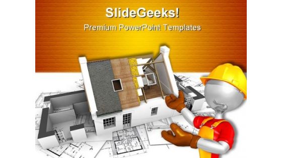 House With Exposed Construction PowerPoint Backgrounds And Templates 1210