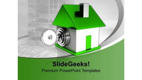House With Key Security PowerPoint Templates And PowerPoint Themes 1112