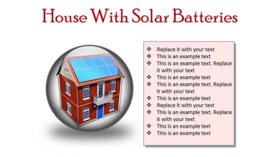 House With Solar Batteries Technology PowerPoint Presentation Slides C