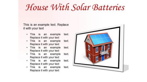 House With Solar Batteries Technology PowerPoint Presentation Slides F