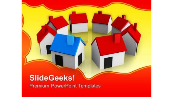 Houses Standing Around Real Estate PowerPoint Templates And PowerPoint Themes 0812 Houses Standing Around Real Estate PowerPoint Templates And PowerPoint Themes 0812
