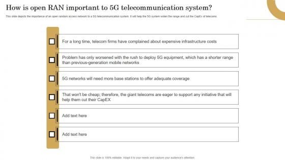 How Is Open Ran Important To 5G Revolutionizing Mobile Networks Graphics PDF How Is Open Ran Important To 5G Revolutionizing Mobile Networks Graphics PDF