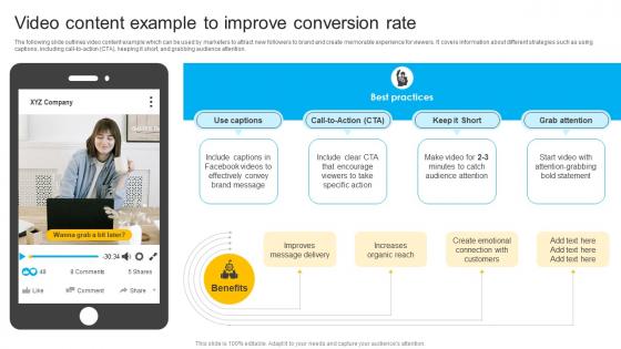 How To Create Cost Effective Video Content Example To Improve Conversion Strategy SS V