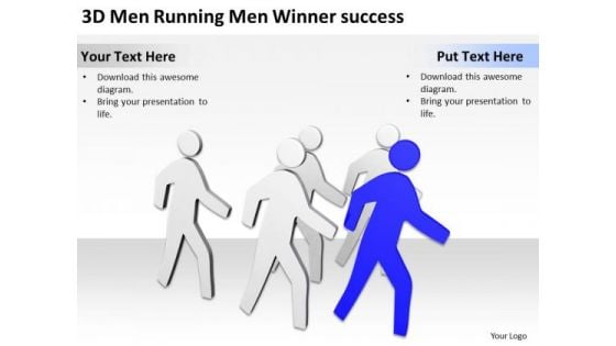 How To Draw Business Process Diagram 3d Men Running Winner Success PowerPoint Templates