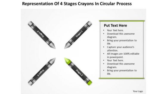 How To Draw Business Process Diagram 4 Stages Crayons Circular Ppt PowerPoint Slides