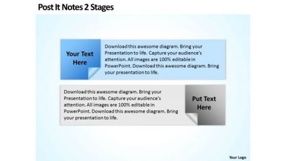 How To Draw Business Process Diagram Post It Notes 2 Stages PowerPoint Slides How To Draw Business Process Diagram Post It Notes 2 Stages PowerPoint Slides