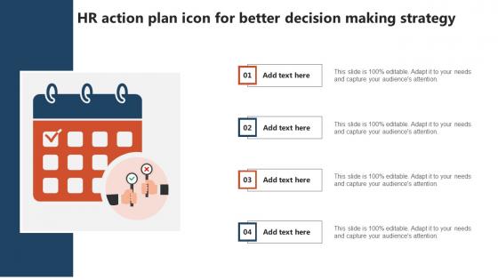 HR Action Plan Icon For Better Decision Making Strategy Portrait Pdf