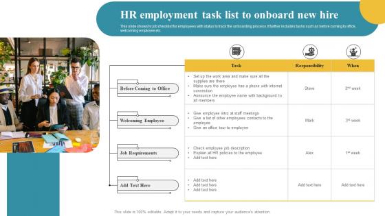 HR Employment Task List To Onboard New Hire Rules Pdf