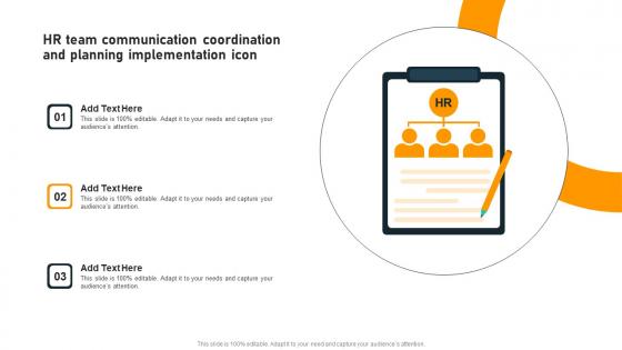 HR Team Communication Coordination And Planning Implementation Icon Guidelines Pdf