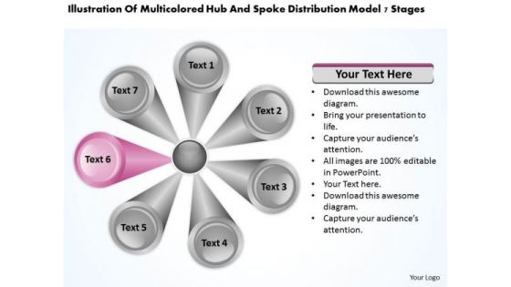 Hub And Spoke Distribution Model 7 Stages Landscape Business Plan PowerPoint Slides