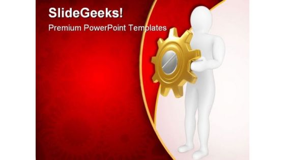 Human And Gear Industrial PowerPoint Templates And PowerPoint Backgrounds 0611