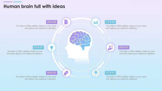 Human Brain Full With Ideas Flat Powerpoint Design Human Brain Full With Ideas Flat Powerpoint Design