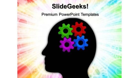 Human Brain With Gears Industrial PowerPoint Templates And PowerPoint Themes 0412