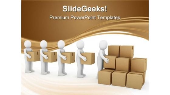 Human Carton Shipping Business PowerPoint Templates And PowerPoint Backgrounds 0311