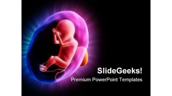 Human Fetus Medical PowerPoint Template 1110