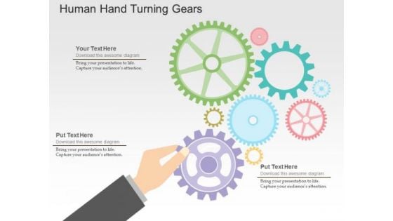 Human Hand Turning Gears PowerPoint Templates